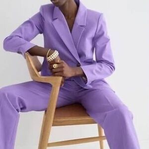 J Crew Lavender Cotton Suiting Pants Kate Sz 4